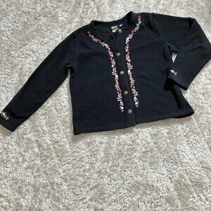 LL bean cardigan sweater fleece vintage y2k |L-XL| black pink green purple flora